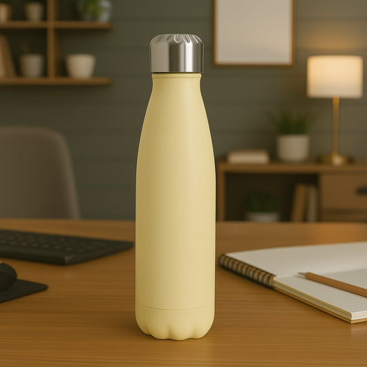 Garrafa Térmica Aço Inox Cores Tons Pastel De 500ml Com Dupla Camada De Isolamento