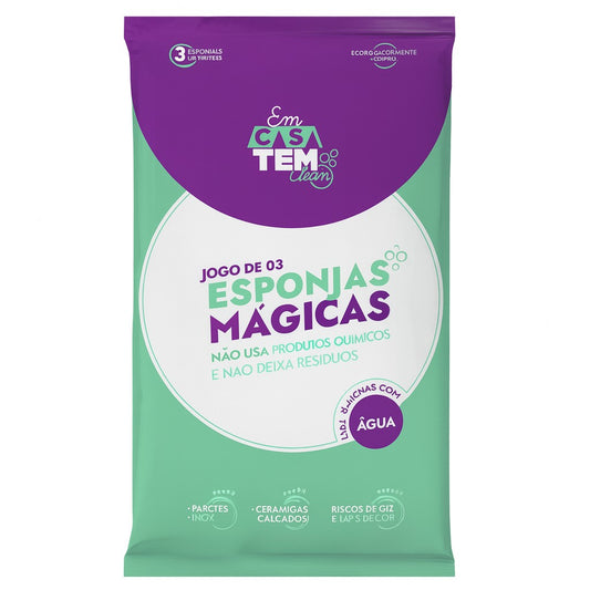 Kit Esponja Mágica Multiuso Com 9 Unidades Limpeza Para Casa