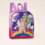 Kit Mochila Escolar Infantil De Rodinha + Lancheira + Estojo Unicórnio Clio