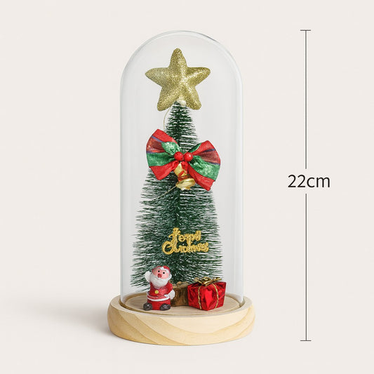 Mini Árvore de Natal Enfeitada Luxo Em Cúpula Com Led