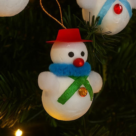 Enfeite De Natal Boneco De Neve Pendente 5Cm Com 3