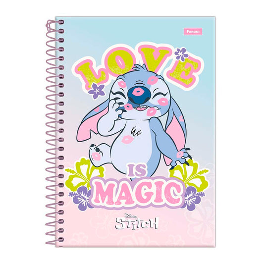 Caderno Universitário Capa Dura Stitch 1 Matéria Foroni