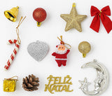 Kit Enfeite De Natal Sortido Com 12