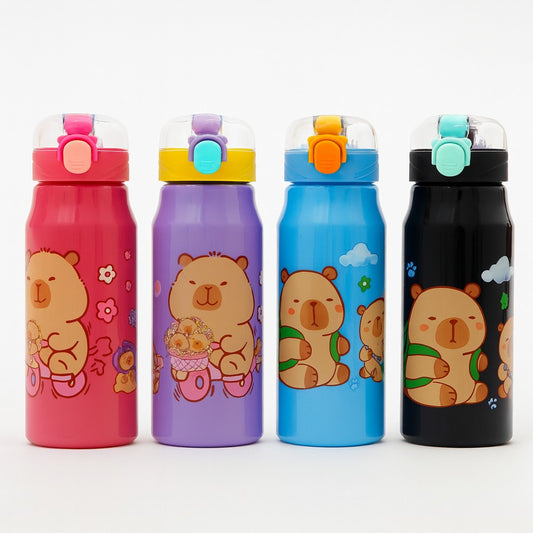 Garrafa Capivara Fofa Com Alça Para Transporte 550ml