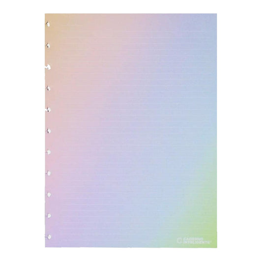 Refil Folha de Caderno Inteligente Rainbow Pautado Grande