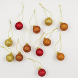 Kit Pendente De Natal Bolinhas Com Glitter 2cm Com 12 Decoração Enfeite Para Árvore