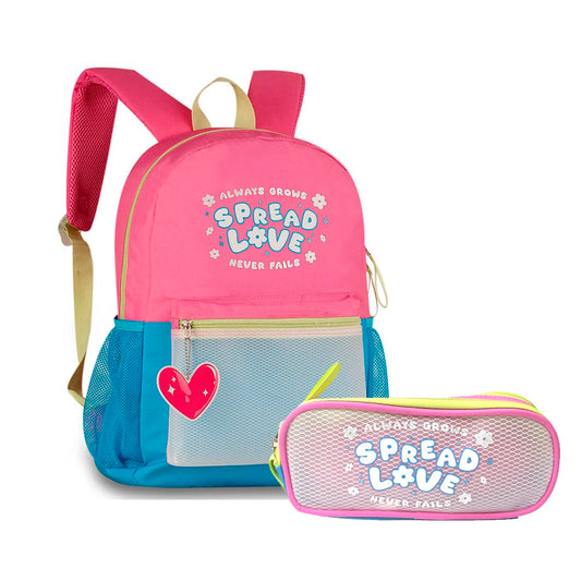 Kit Mochila Escolar + Estojo Duplo Spread Love Clio