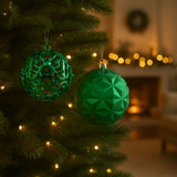 Bola Natal N° 8 Decorada Verde com 6