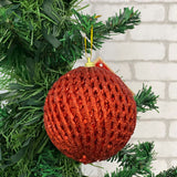 Bola De Natal Decorada Luxo Colmeia Com Glitter 8Cm