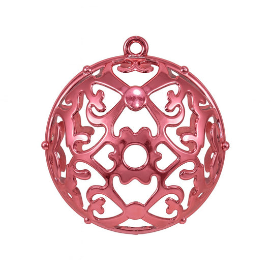 Bola Natal Nº8 Decorada Rosa Com 6