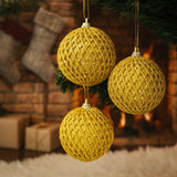 Bola De Natal Decorada Luxo Colmeia Com Glitter 8Cm