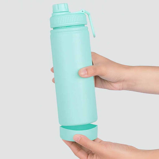 Garrafa Térmica Em Aço Inox Com Alça Articulada E Base De Silicone Antiderrapante 530ml