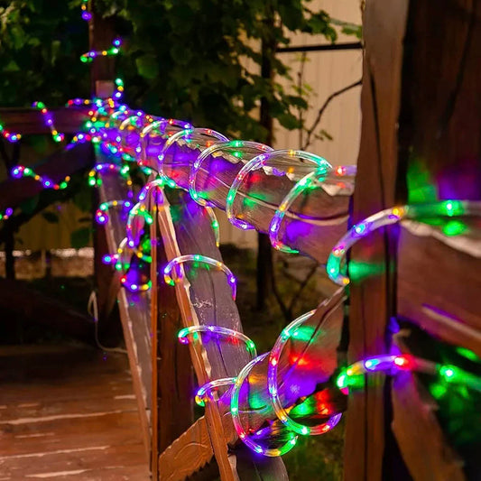 Mangueira Led De Natal 180 Leds 10 Metros Pisca Pisca Colorido Com 8 Funções 127v Iluminação E Decoração