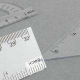 Conjunto Geométrico 4 Peças Régua 30cm Esquadro 45° Esquadro 60° e Transferidor 180° Yins Paper