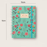 Agenda 2026 Floral/Tropical Pequena Espiral Capa Dura 336 Páginas
