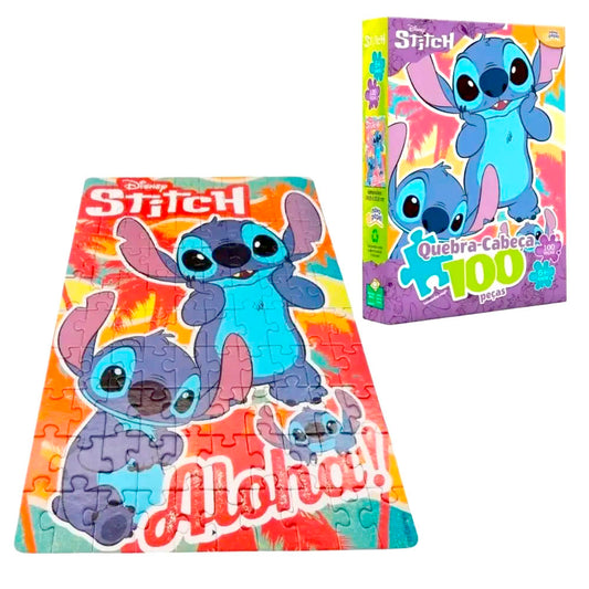 Quebra-Cabeça Com 100 Peças Moana 2 ou Stitch