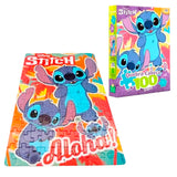 Quebra-Cabeça Com 100 Peças Moana 2 ou Stitch