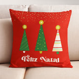 Capa De Almofada Natal Decorada Papai Noel/Feliz Natal 45cm