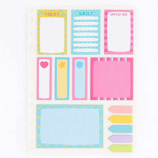 Kit Anote E Cole Funny Com 8 Blocos + 5 Marcadores De Páginas Yins Paper