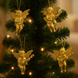 Anjo Dourado Pendente 6Cm Com 4