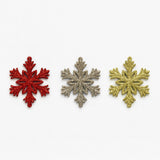 Enfeite Natal Floco Neve Gliter 8Cm Com 3