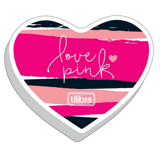 Borracha Love Pink Coração Tilibra