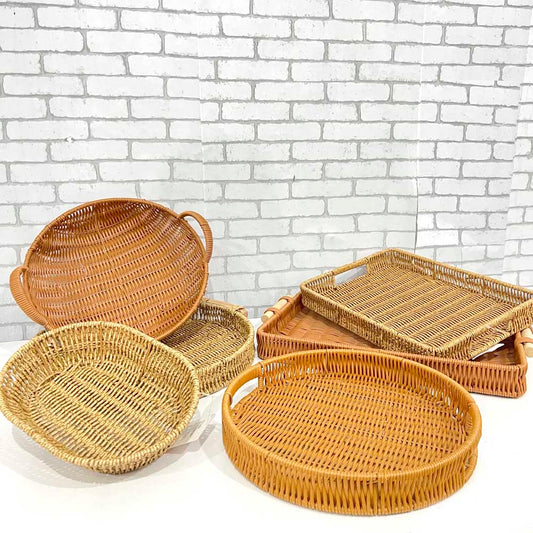 Bandeja Cesta Organizadora Multiuso Tipo Vime Para Servir E Decorar Mesa Posta Cantinho Do Café Petiscos