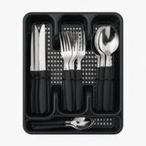 Jogo De Talheres Inox 24 Peças + Suporte Gaveteiro