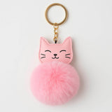 Chaveiro Pelúcia Fofo Com Carinha De Gatinho