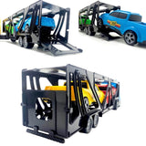 Caminhão de Brinquedo Mini Cegonheiro Com Rampa + 2 Carrinhos