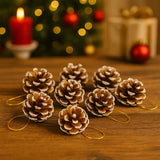 Enfeite De Natal Pinha Nevada Com 9