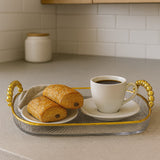 Bandeja Retangular Decorativa Acrílica Luxo Multiuso 34cm/38cm