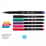 Marcador Brush Acqua  Com 6 Cores Básicas Sertic