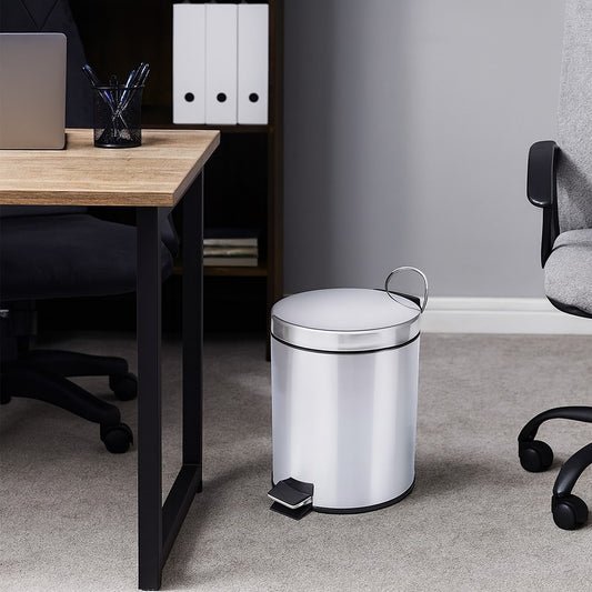 Anúncio Lixeira Inox Com Pedal e Cesto Interno Removível 5 Litros/8 Litros Para Cozinha Banheiro Escritório