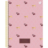 Caderno Grande Universitário Sweet Cherry Cereja Capa Dura 10 Matérias Animativa