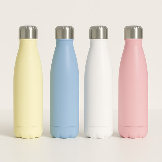 Garrafa Térmica Aço Inox Cores Tons Pastel De 500ml Com Dupla Camada De Isolamento