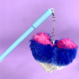 Caneta Pompom Coração Colorido