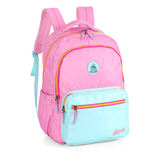Mochila Escolar Stitch Bicolor Com Divisão Para Laptop Original Luxcel