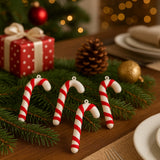 Enfeite De Natal Pendente Bengala 7cm Com 4