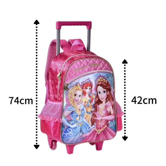 Mochila Escolar De Rodinha Princesas Mágicas Clio