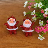 Enfeite De Natal Pendente Papai Noel Glitter 5cm Com 6