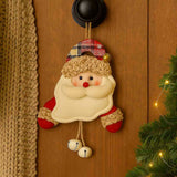 Enfeite Porta Boneco De Neve  Papai Noel Feltro Com Guizo
