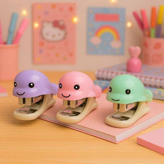 Mini Grampeador Golfinho Com Grampos