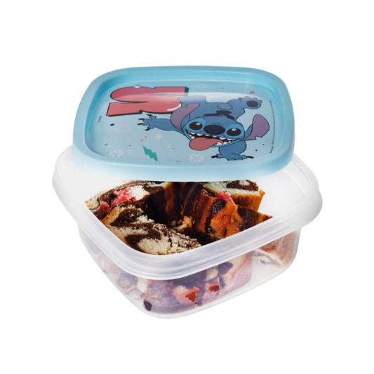 Pote De Plástico Quadrado Stitch 580ml