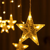 Cascata De Natal Estrela 136 Leds 3m Pisca Pisca 8 Funções 127v Iluminação E Decoração