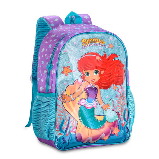 Mochila Costa Escolar Sereia Encanto Clio