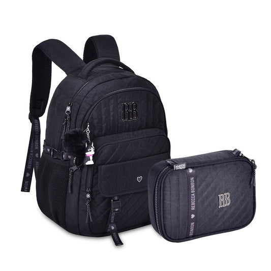 Kit Mochila Escolar + Estojo Box Rebecca Bonbon Fashion Original Clio