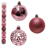 Bola Natal Nº6 Decorada Rosa Com 9