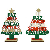 Enfeite Mini Árvore de Natal Com Frases