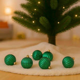 Bola Natal N°6 Decorada Verde Metálico Com 8
